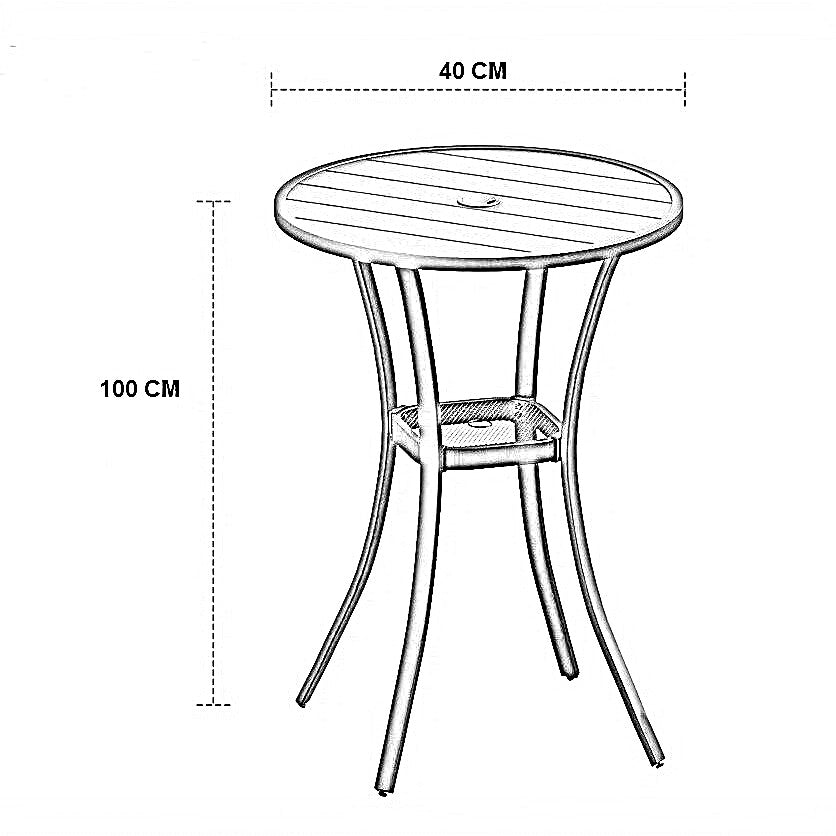 ترابيزة خارجية ستيل، 40*100 سم