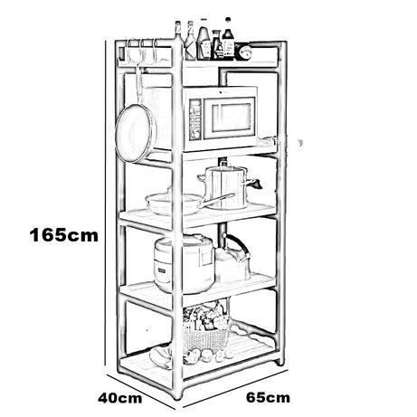 وحدة تخزين،معدن و خشب ام دي اف، 65*40*165 سم