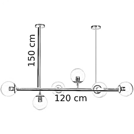 نجفة ستيل و زجاج، 120*150 سم