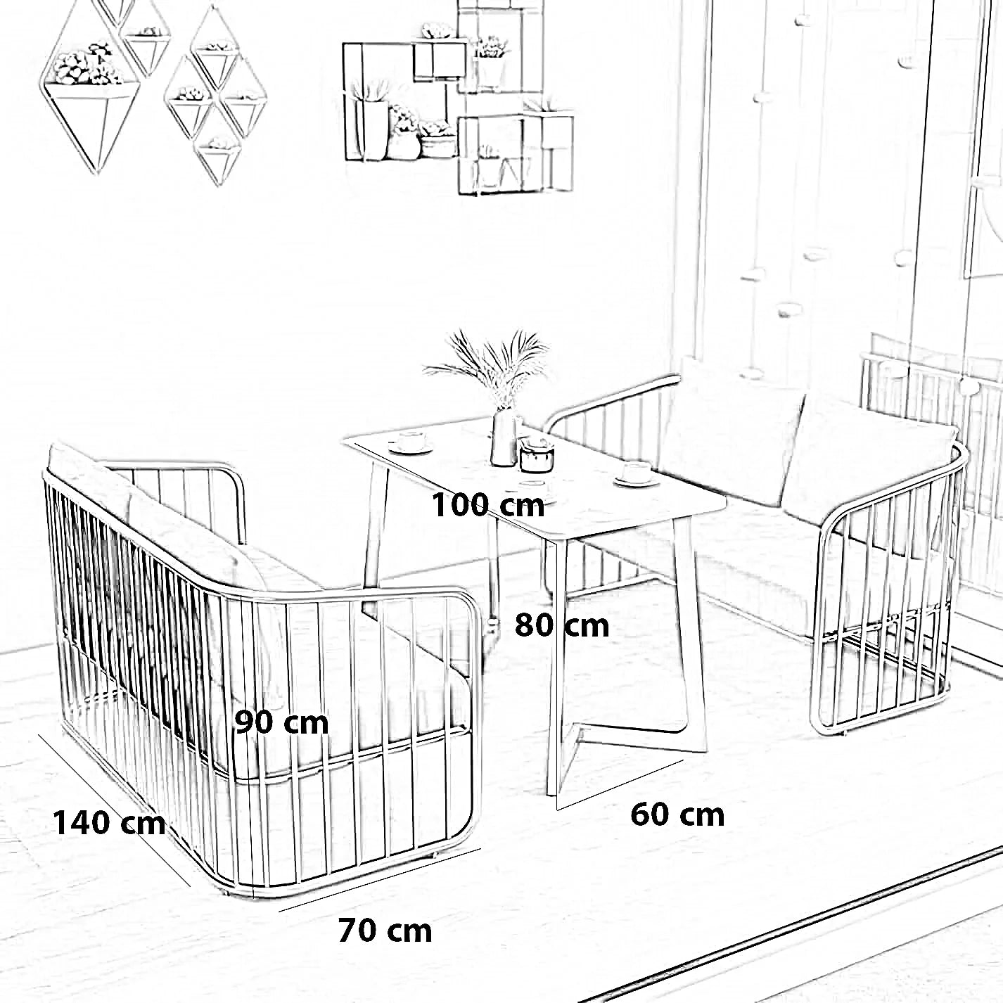 طقم سفرة ستيل وخشب ام دي اف، 3 قطع