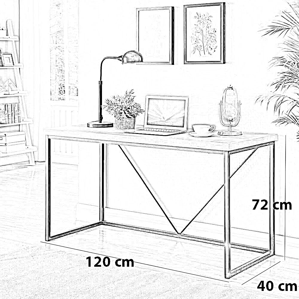 مكتب معدن، 120*40*72 سم