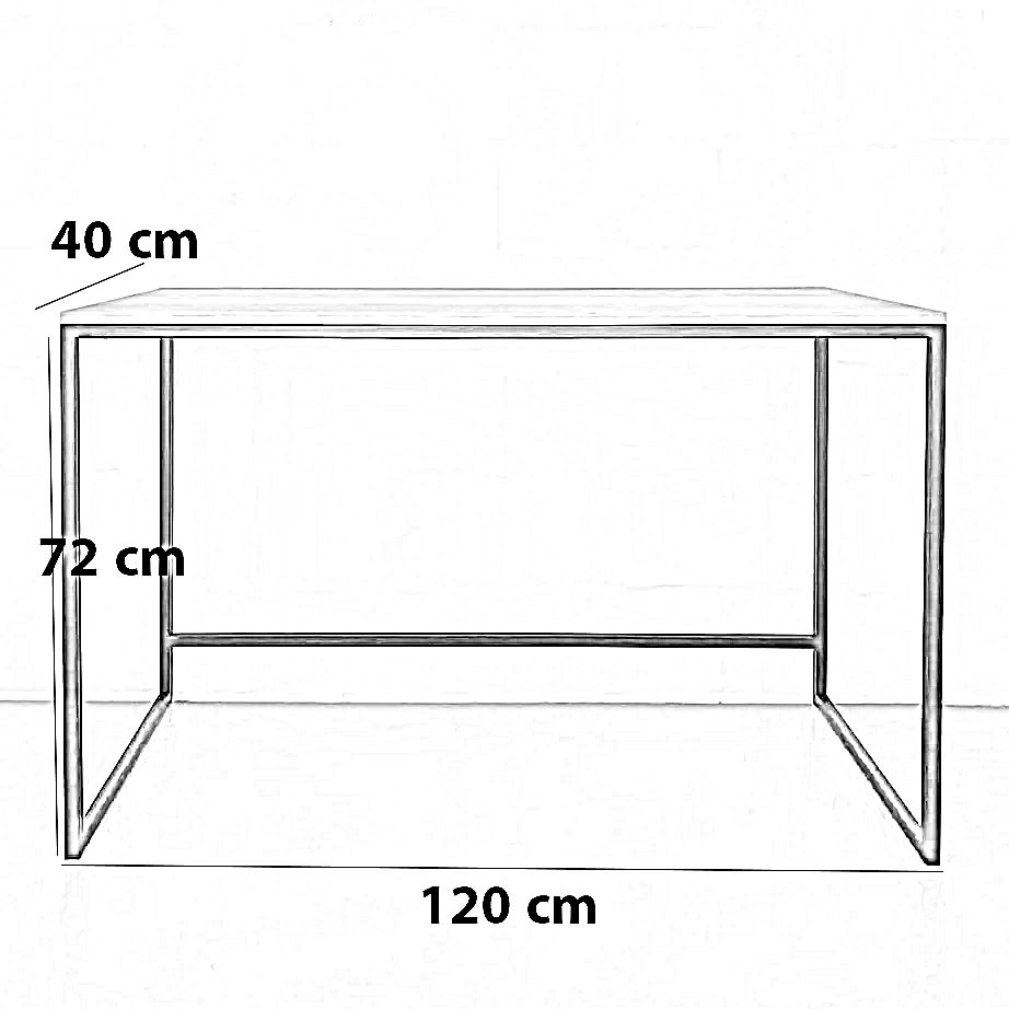 مكتب معدن، 120*40*72 سم