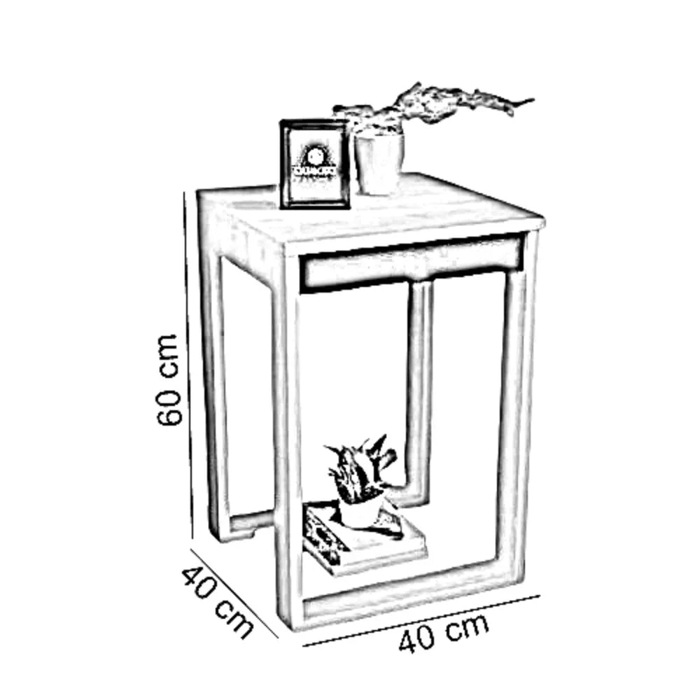 ترابيزة جانبية ام دي اف، 40*40*60 سم