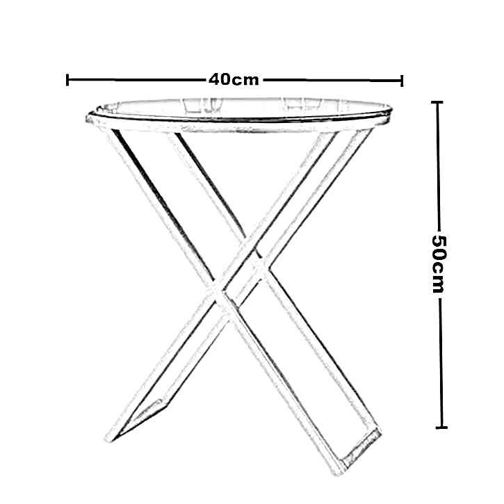 ترابيزة جانبية ستيل بسطح رخام، 40*40*50 سم