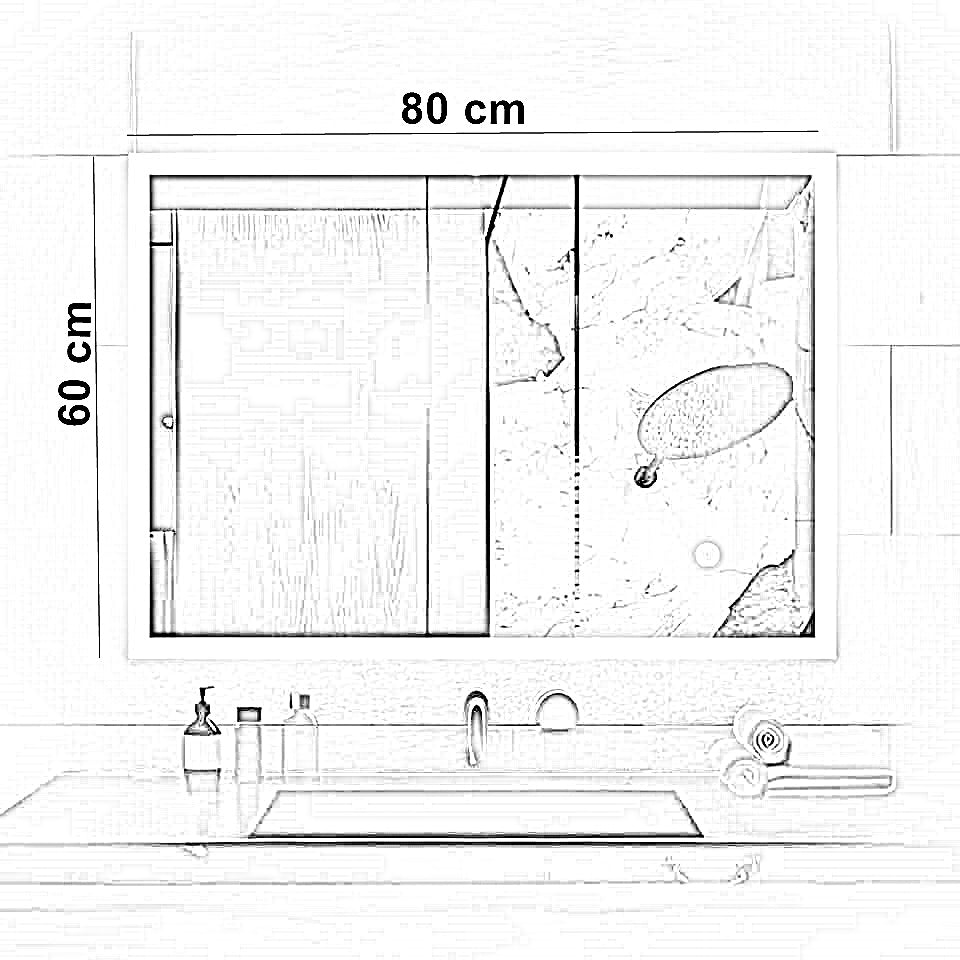 مرايا ليد، 60*80 سم