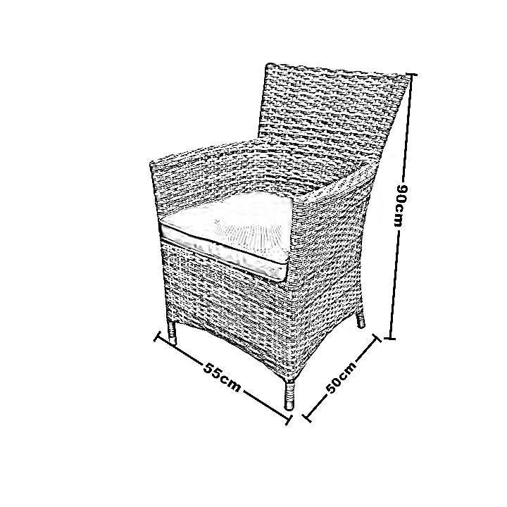 طقم للحدائق معدن و راتان، 4 قطع