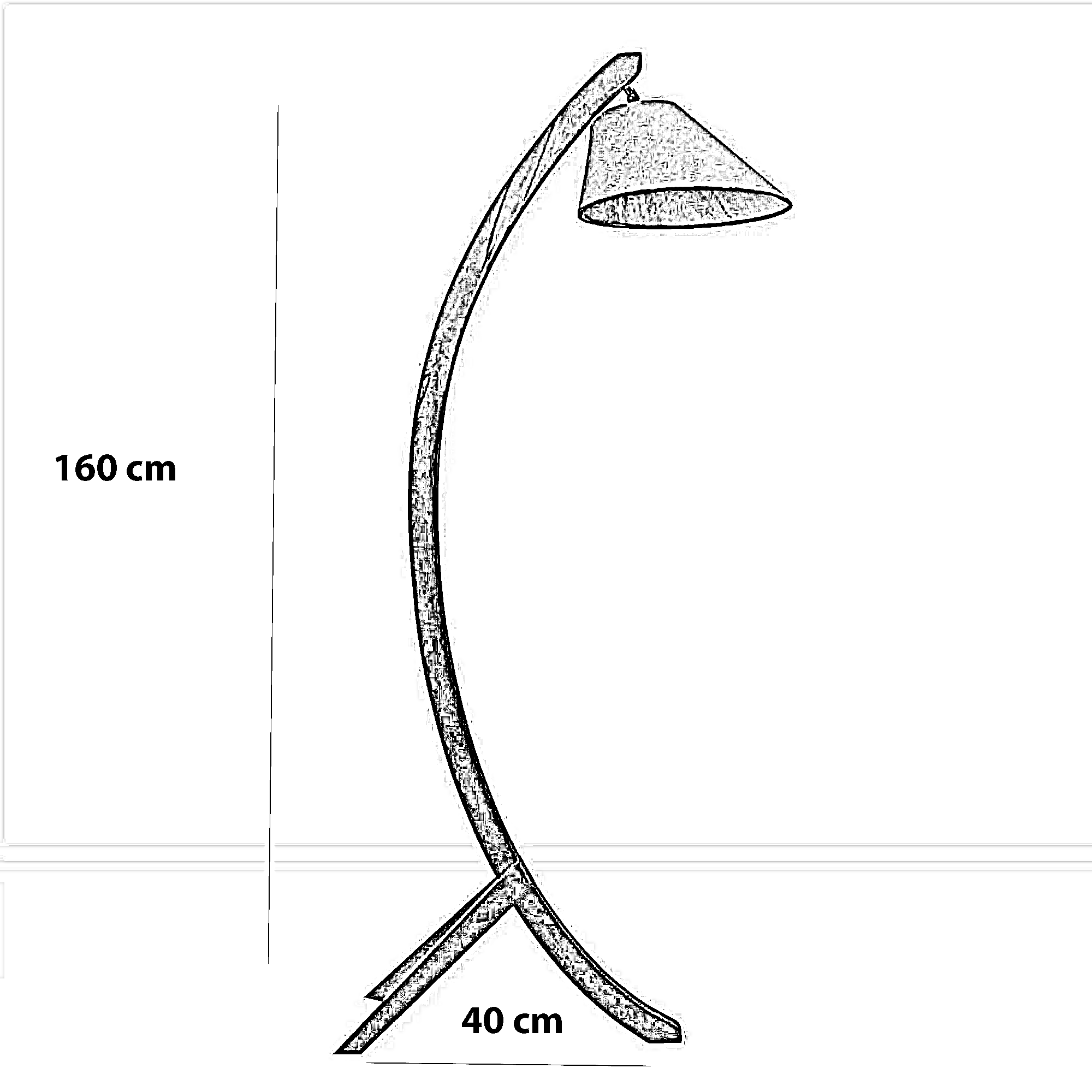 أباجورة أرضية خشب زان، 40*160 سم