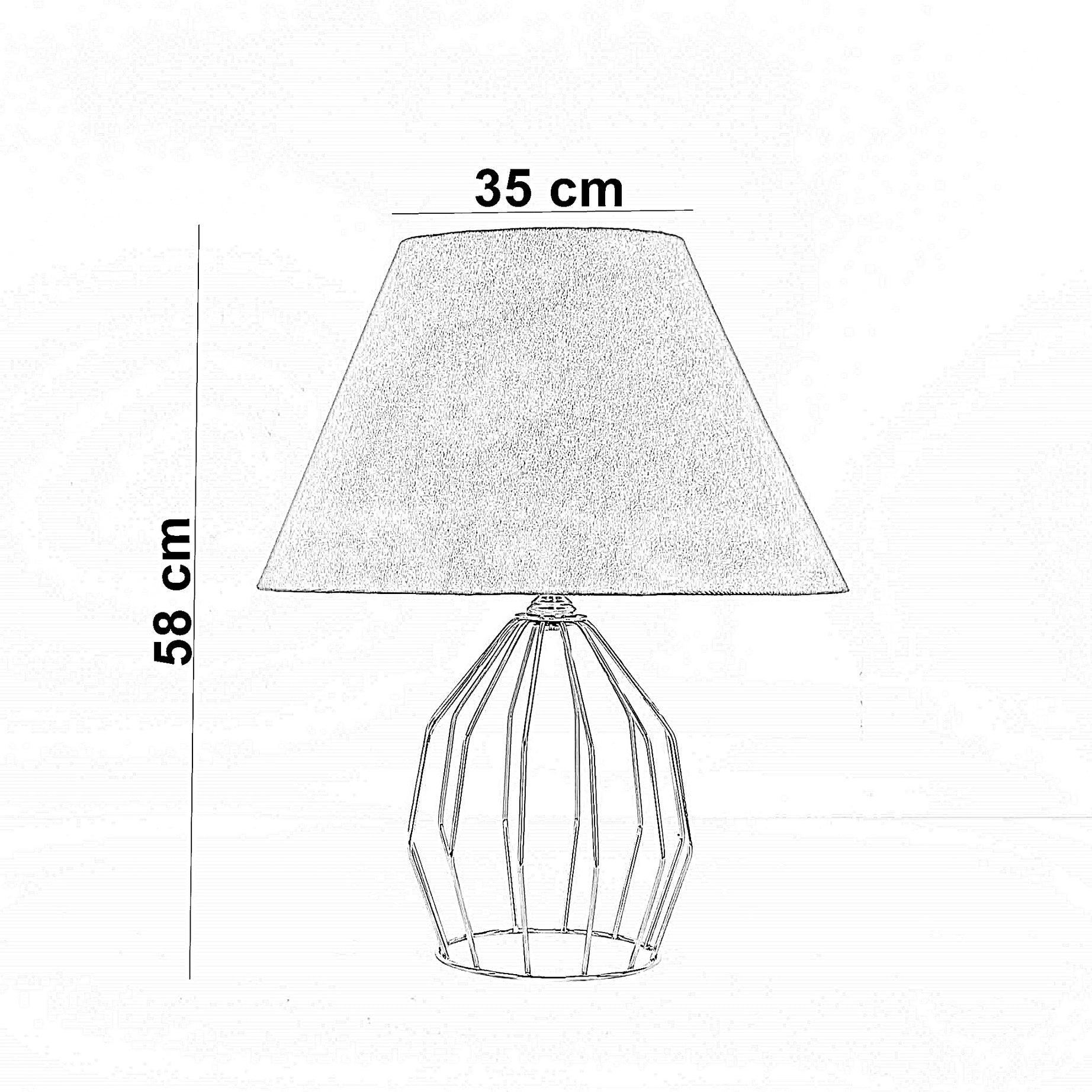 أباجورة معدن، 35*58 سم