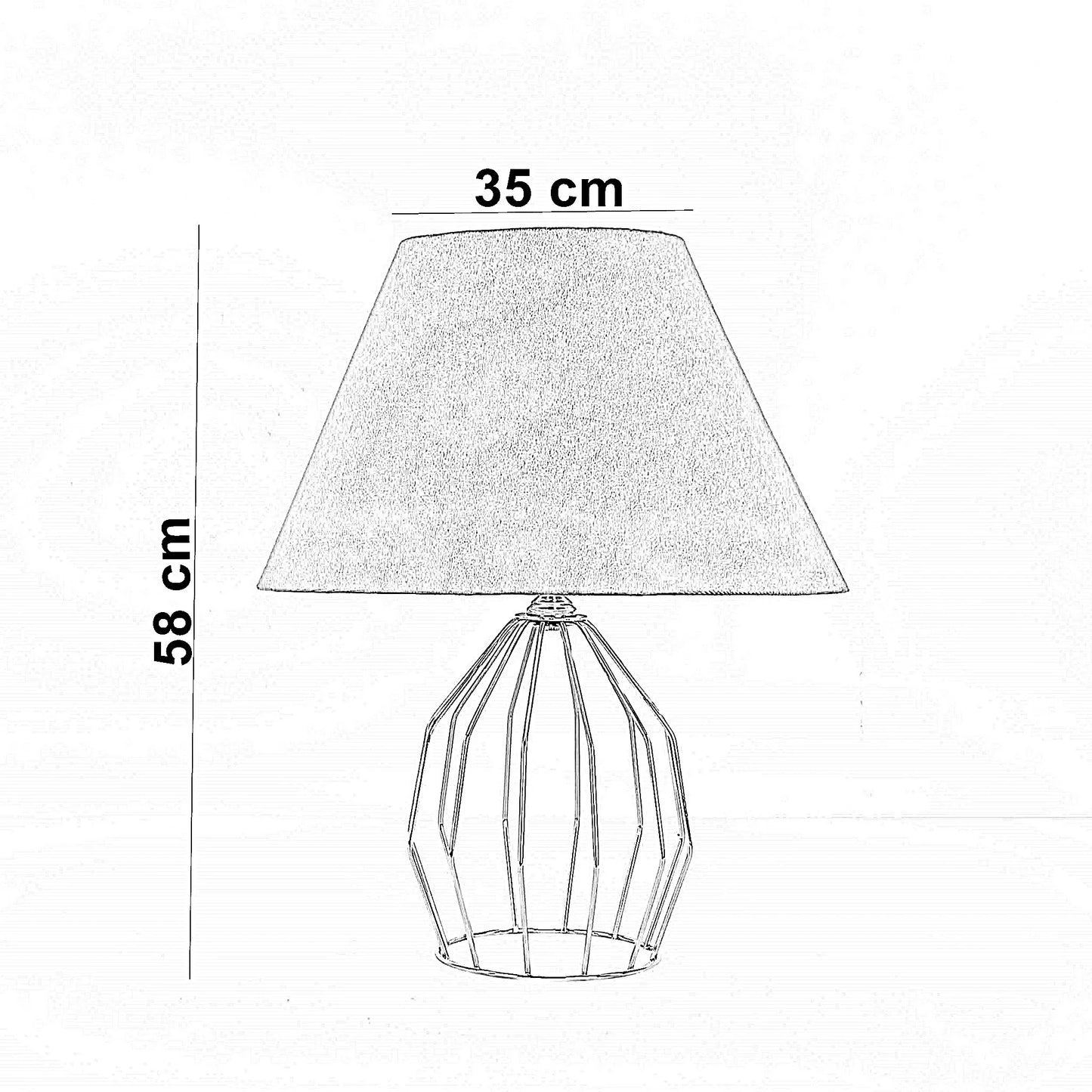 أباجورة معدن، 35*58 سم