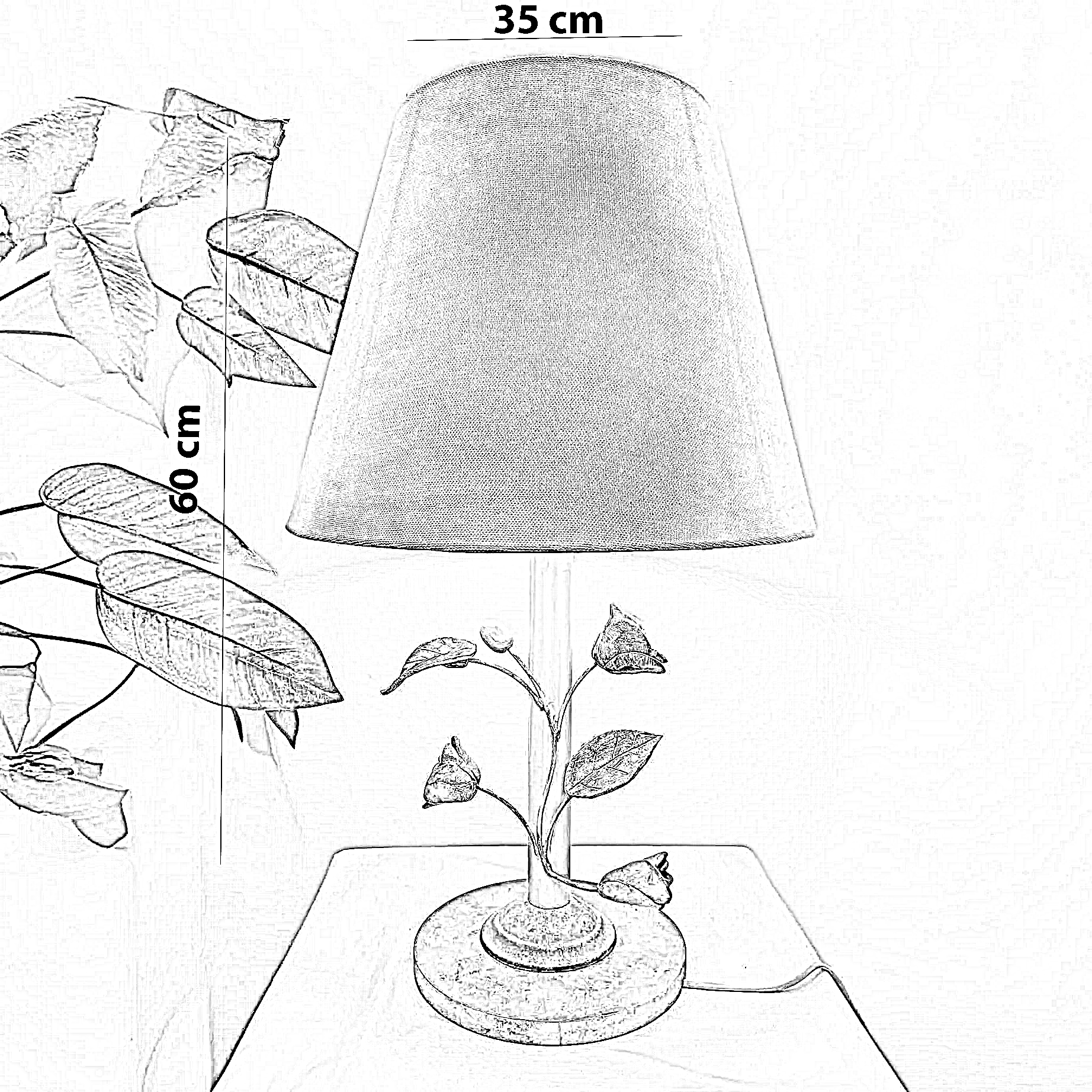 أباجورة معدن، 35*60 سم