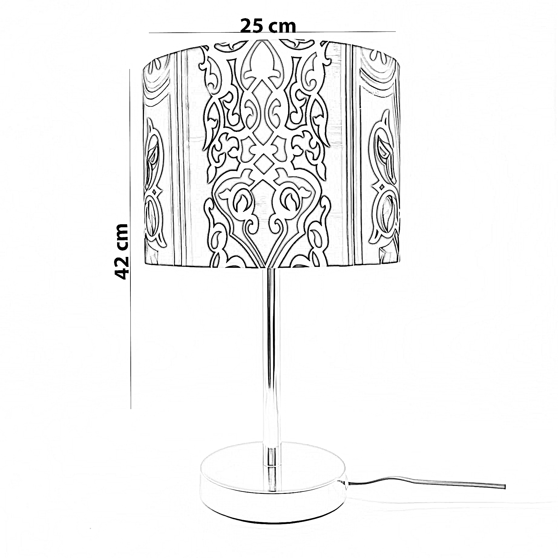أباجورة رمضانية قماش، 25*42 سم