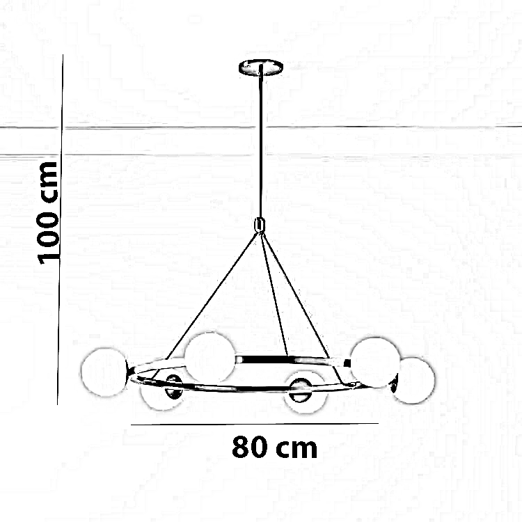 نجفة معدن و زجاج، 80*100 سم