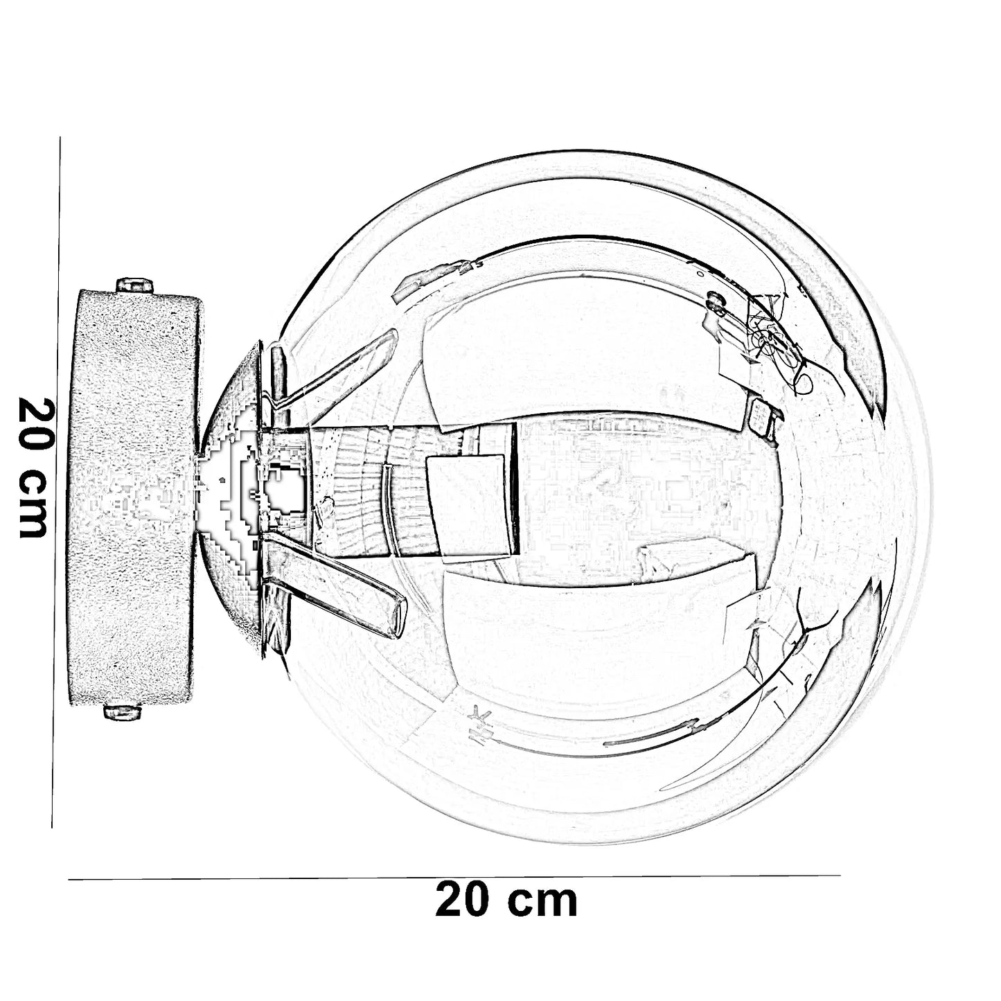 أبليك حائط ستيل و زجاج، 20*20 سم