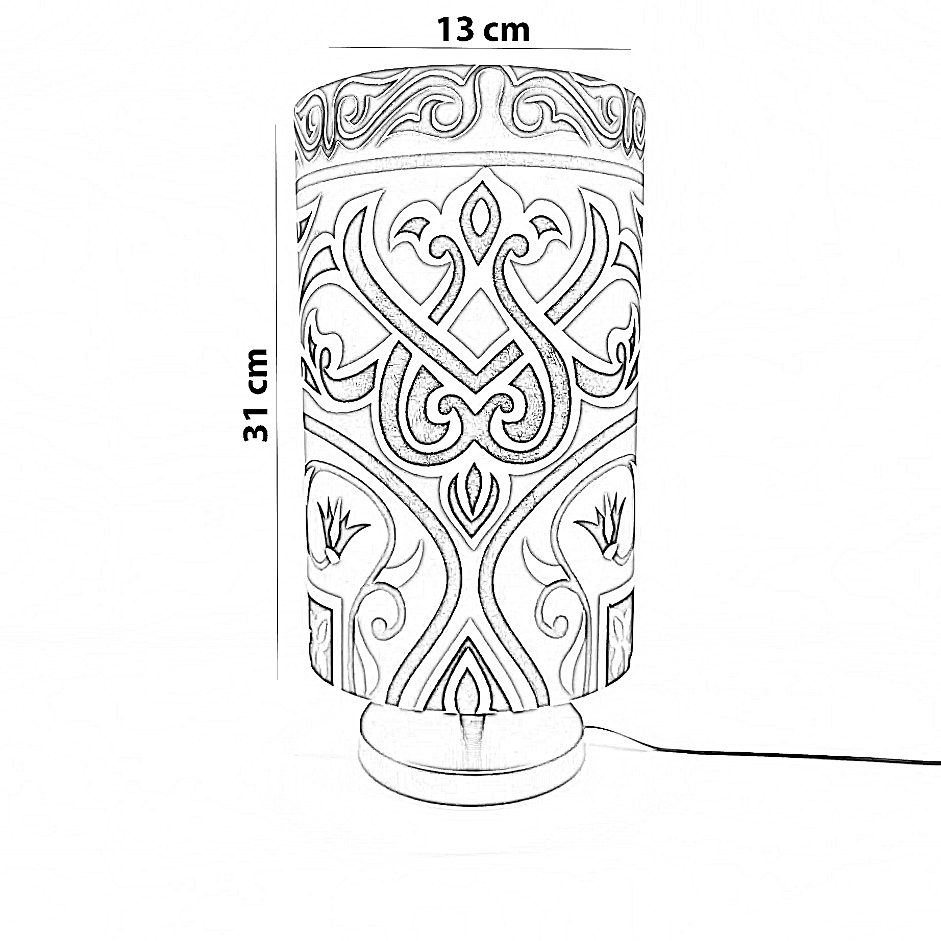 أباجورة رمضانية قماش، 13*31 سم