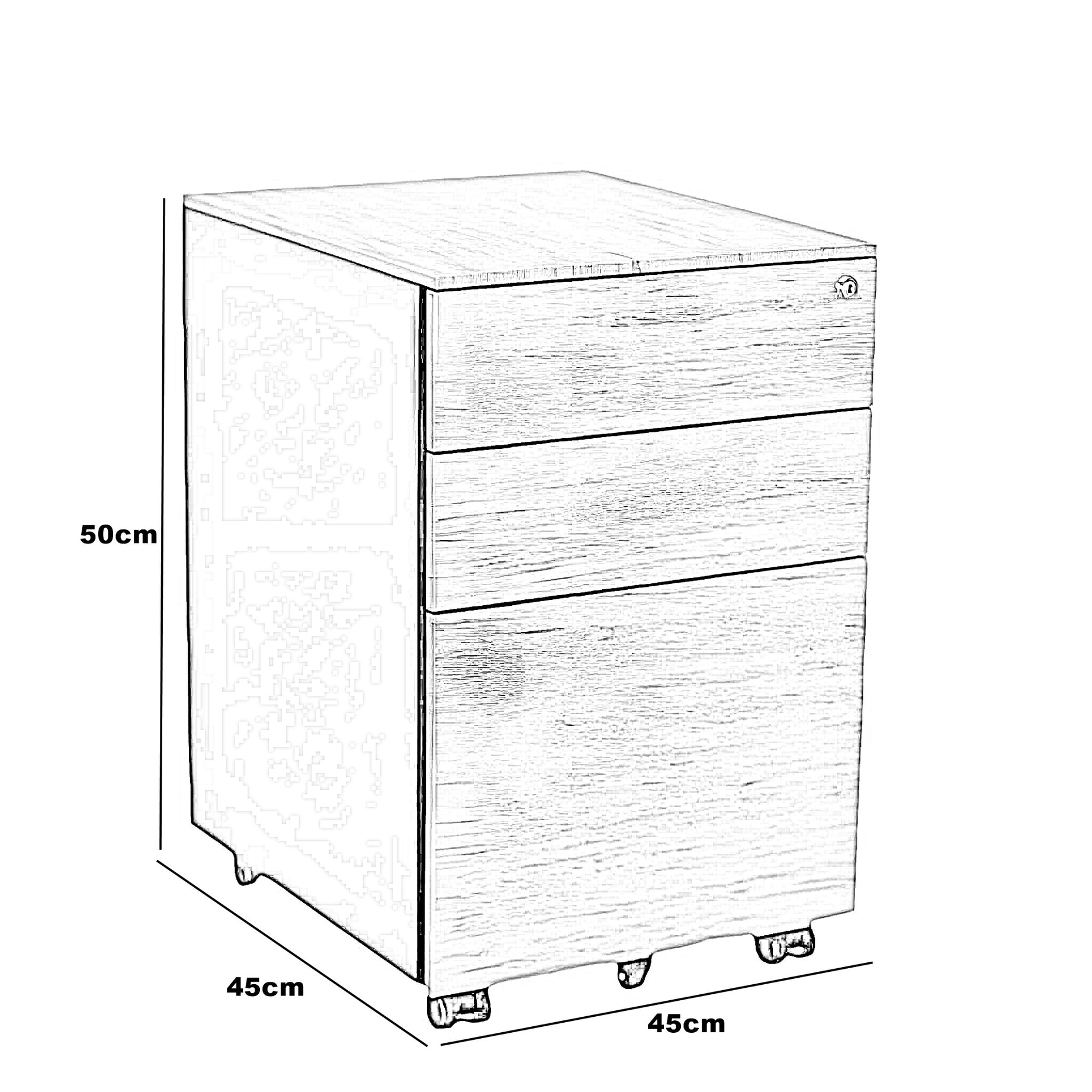 وحدة تخزين مكتبية خشب ام دي اف، 45*45*50 سم