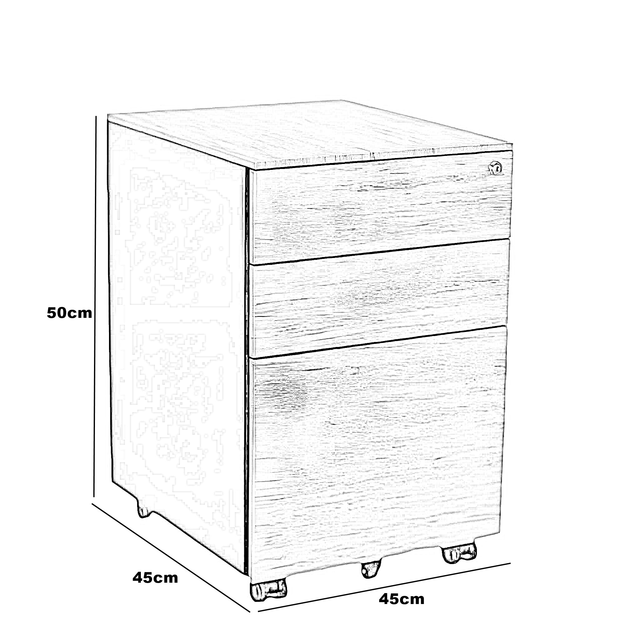 وحدة تخزين مكتبية خشب ام دي اف، 45*45*50 سم