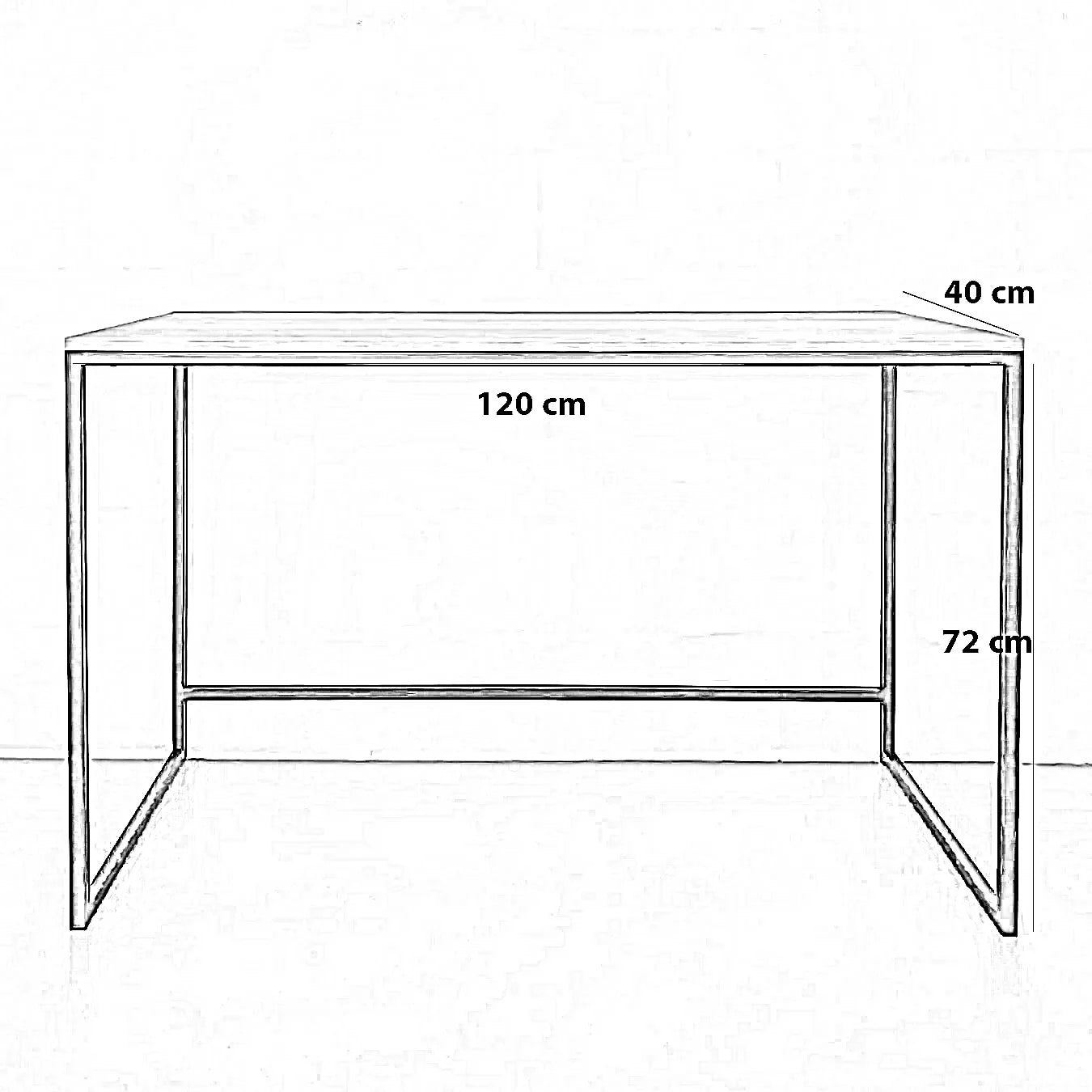 مكتب معدن، 120*40*72 سم
