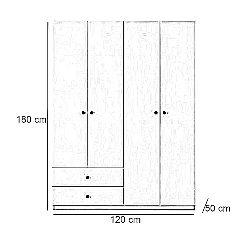 دولاب خشب ام دي اف، 120*50*180 سم