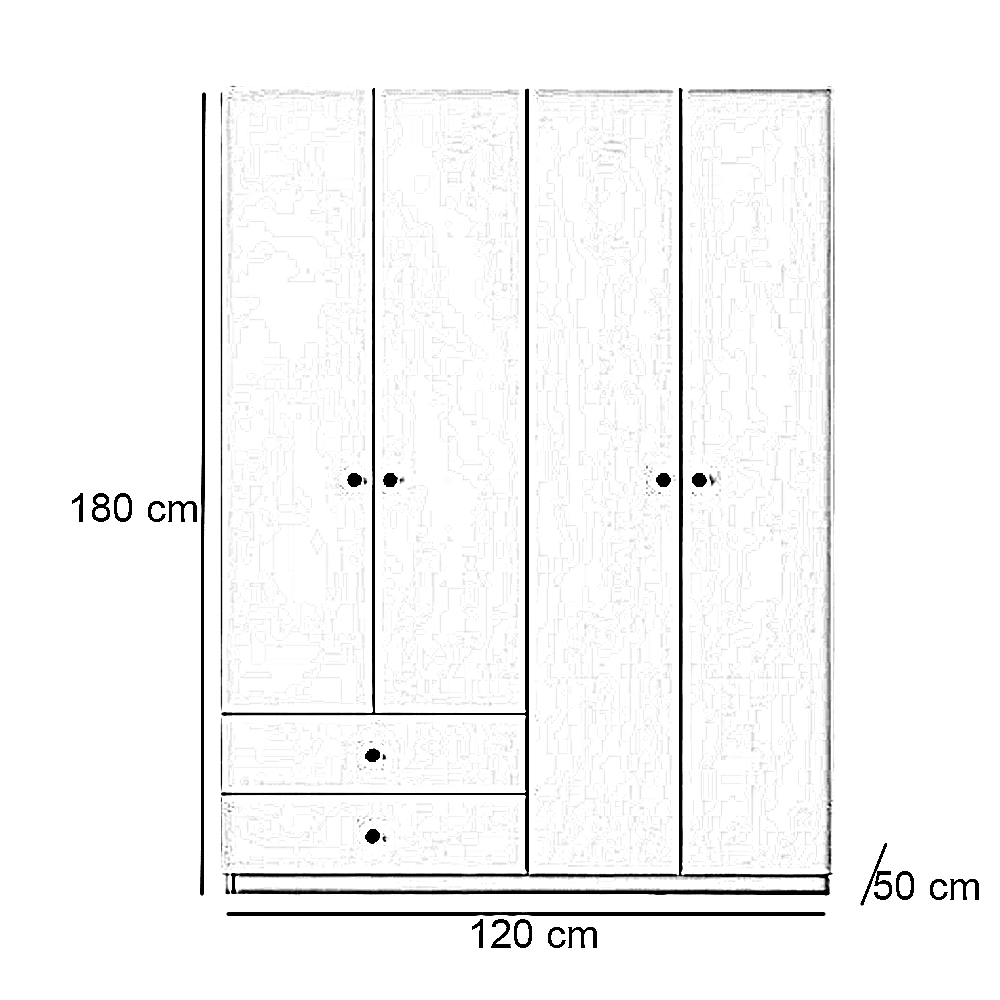 دولاب خشب ام دي اف، 120*50*180 سم