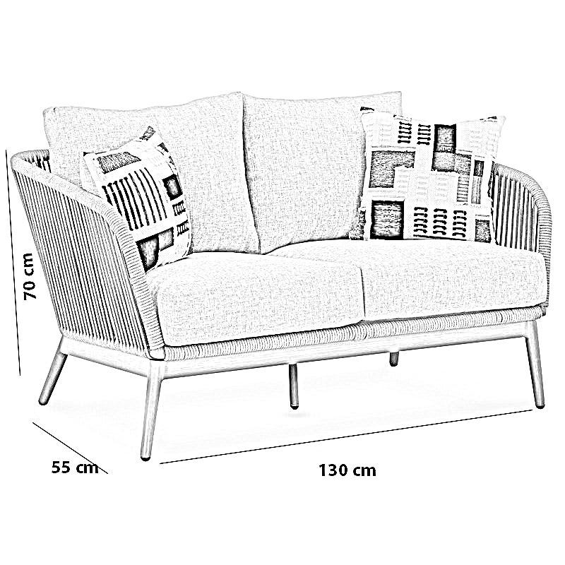 كنبة خارجية ستيل و دوبار، 130*55*70 سم