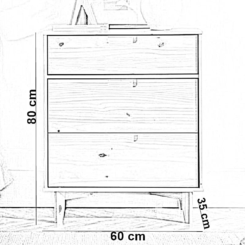 وحدة أدراج خشب كونتر و موسكي، 60*35*80 سم