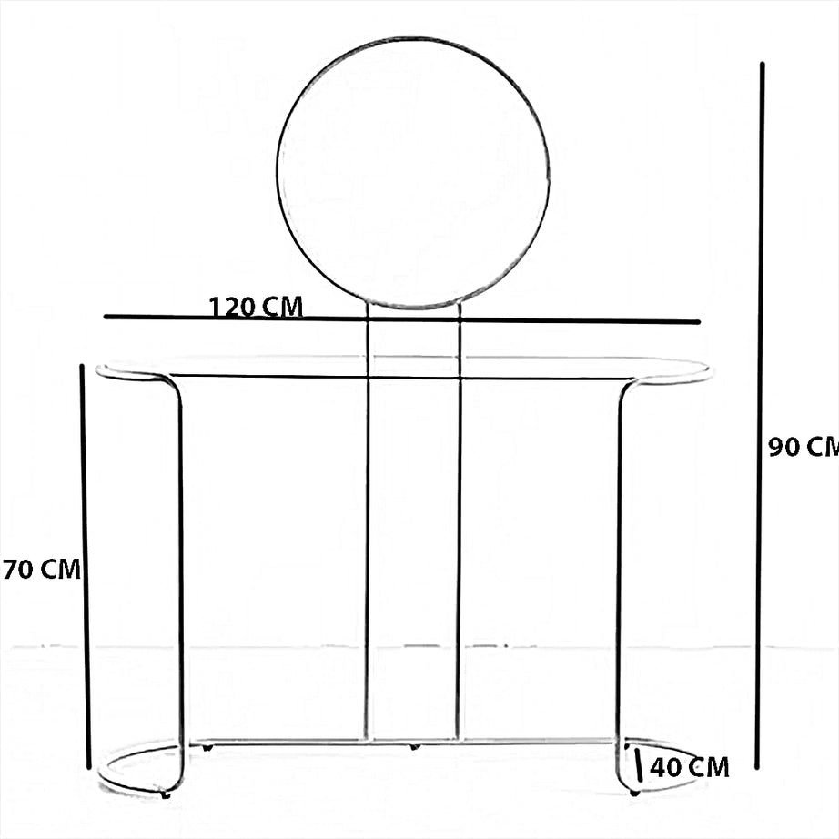 كونسول معدن مع مرايا، 120*40*70 سم