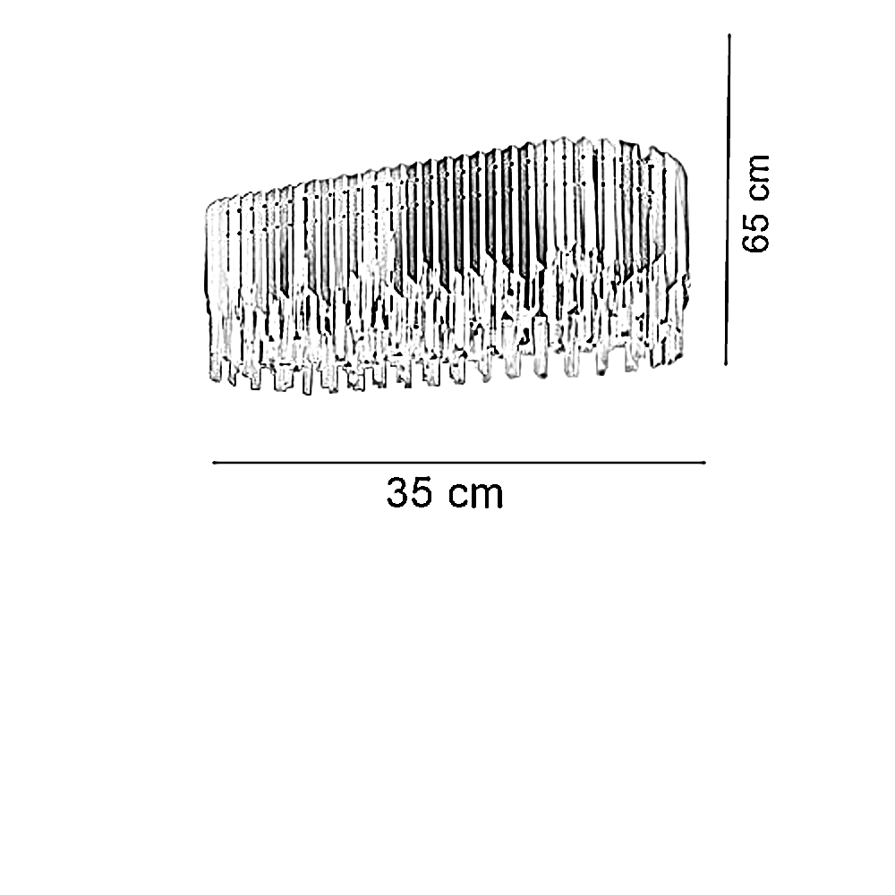 نجفة ستيل و كريستال، 35*65 سم- ذهبي