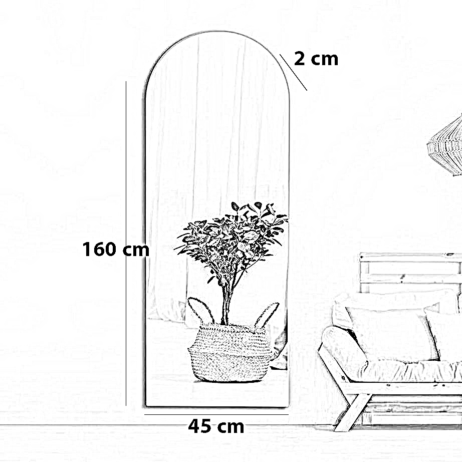 مرايا بإطار خشب ام دي اف، 45*2*160 سم