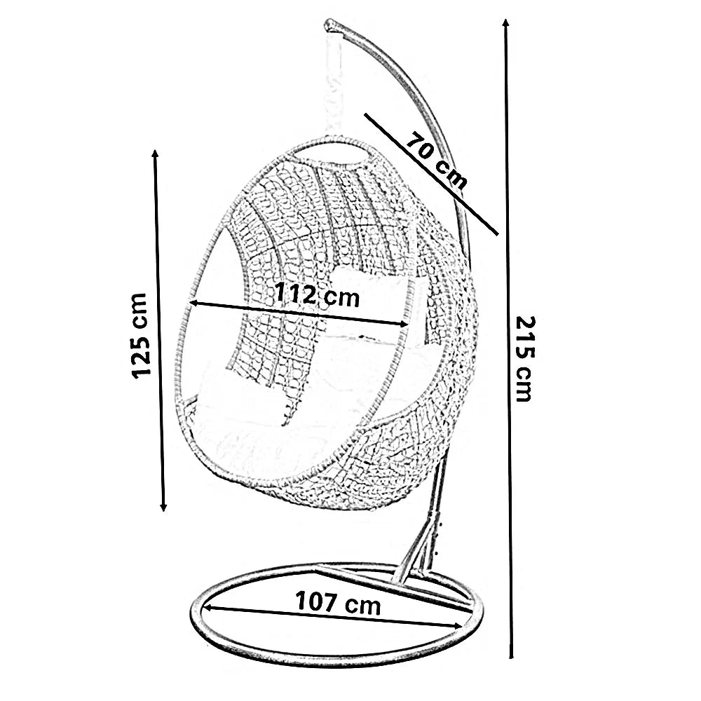 أرجوحة معدن و راتان، 112*70*215 سم