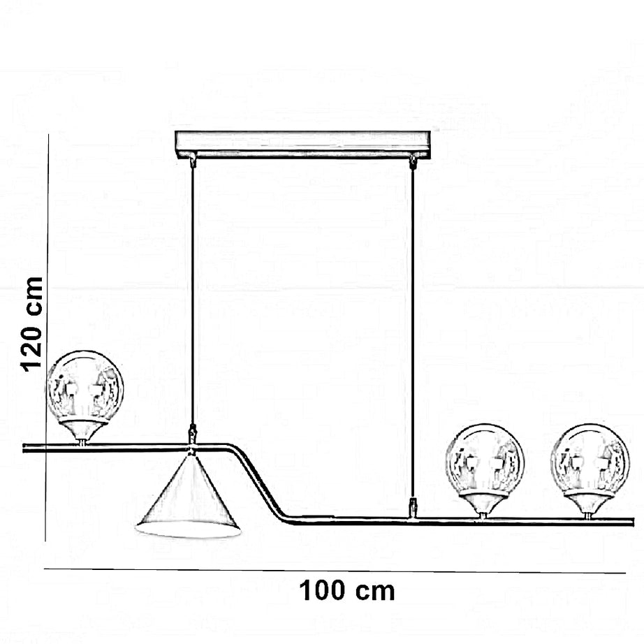 نجفة معدن و زجاج، 100*120 سم