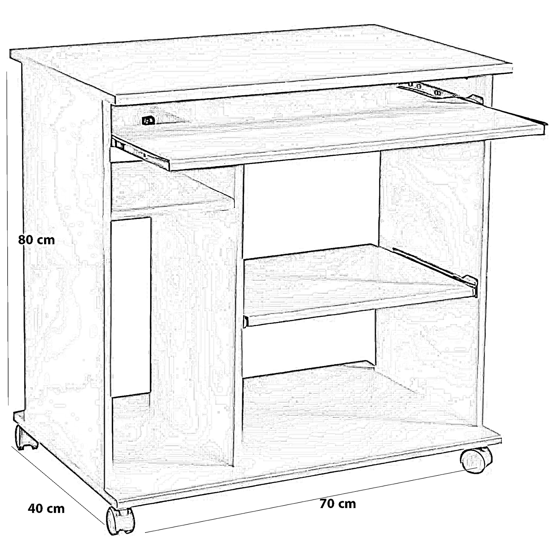 مكتب ام دي اف، 70*40*80 سم