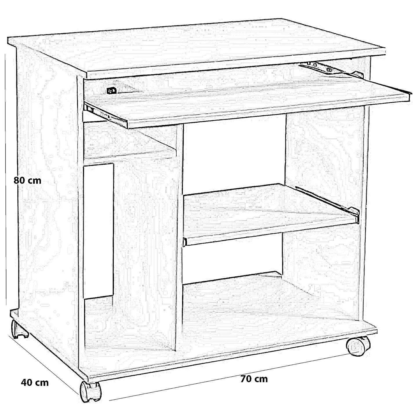 مكتب ام دي اف، 70*40*80 سم