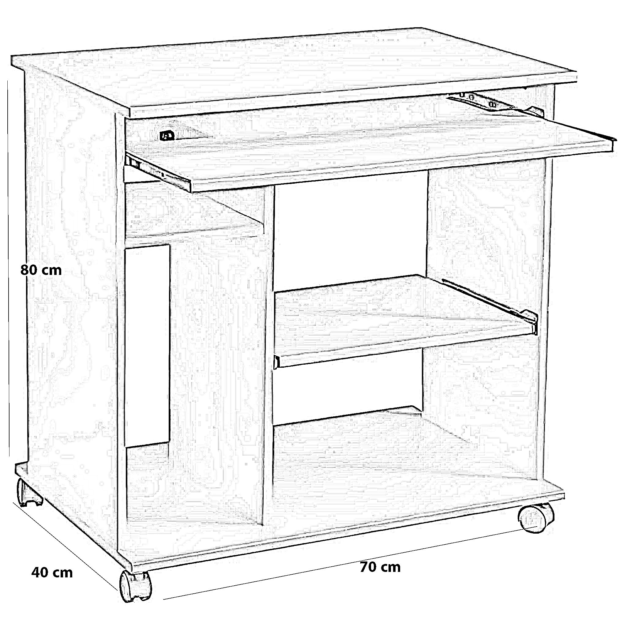 مكتب ام دي اف، 70*40*80 سم