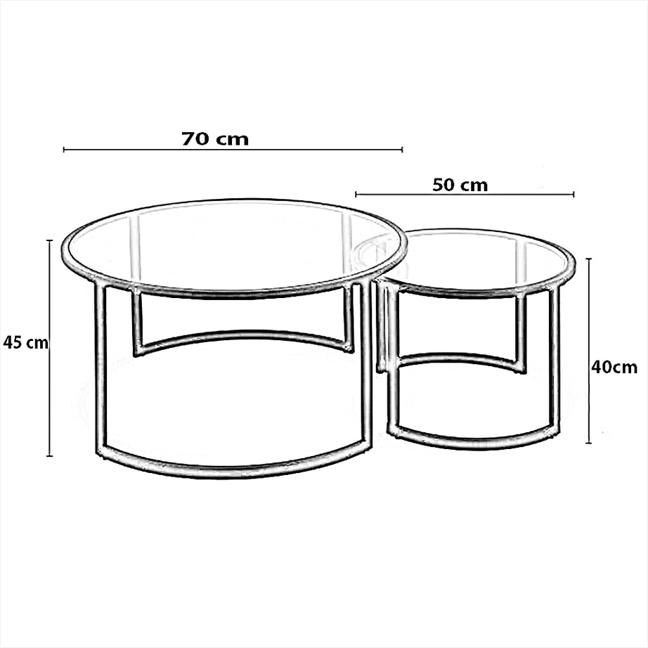 طقم ترابيزة قهوة ستيل، قطعتين