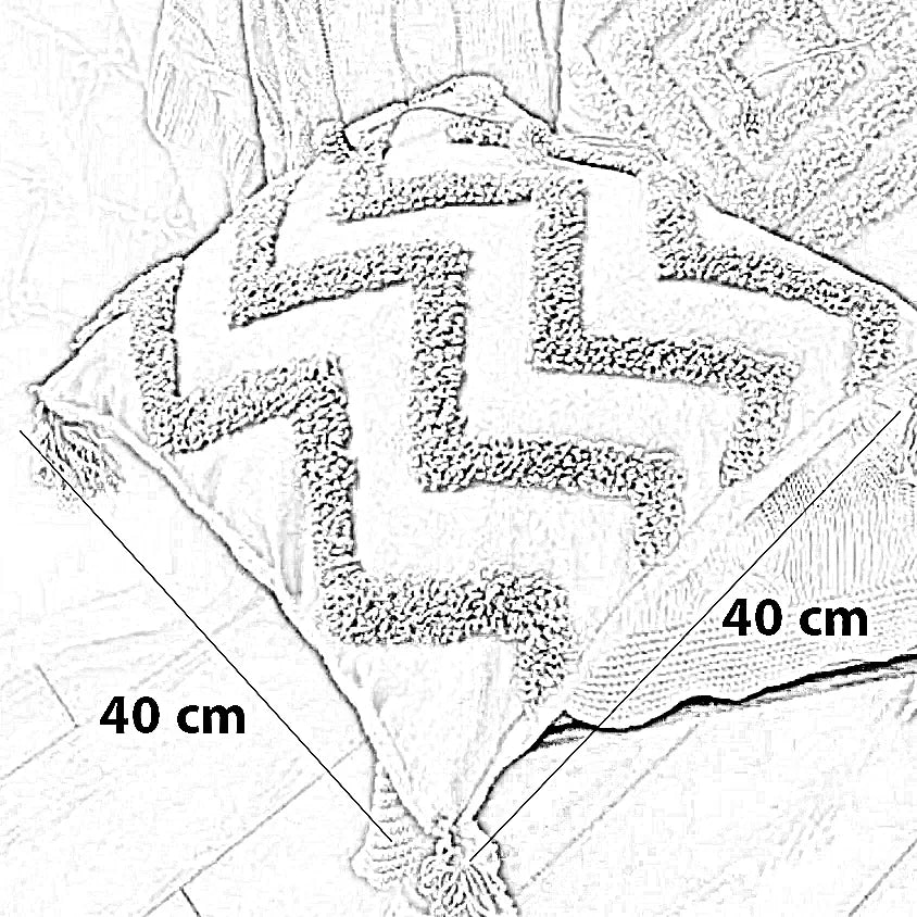 كوشن مكرمية قطن، 40*40 سم