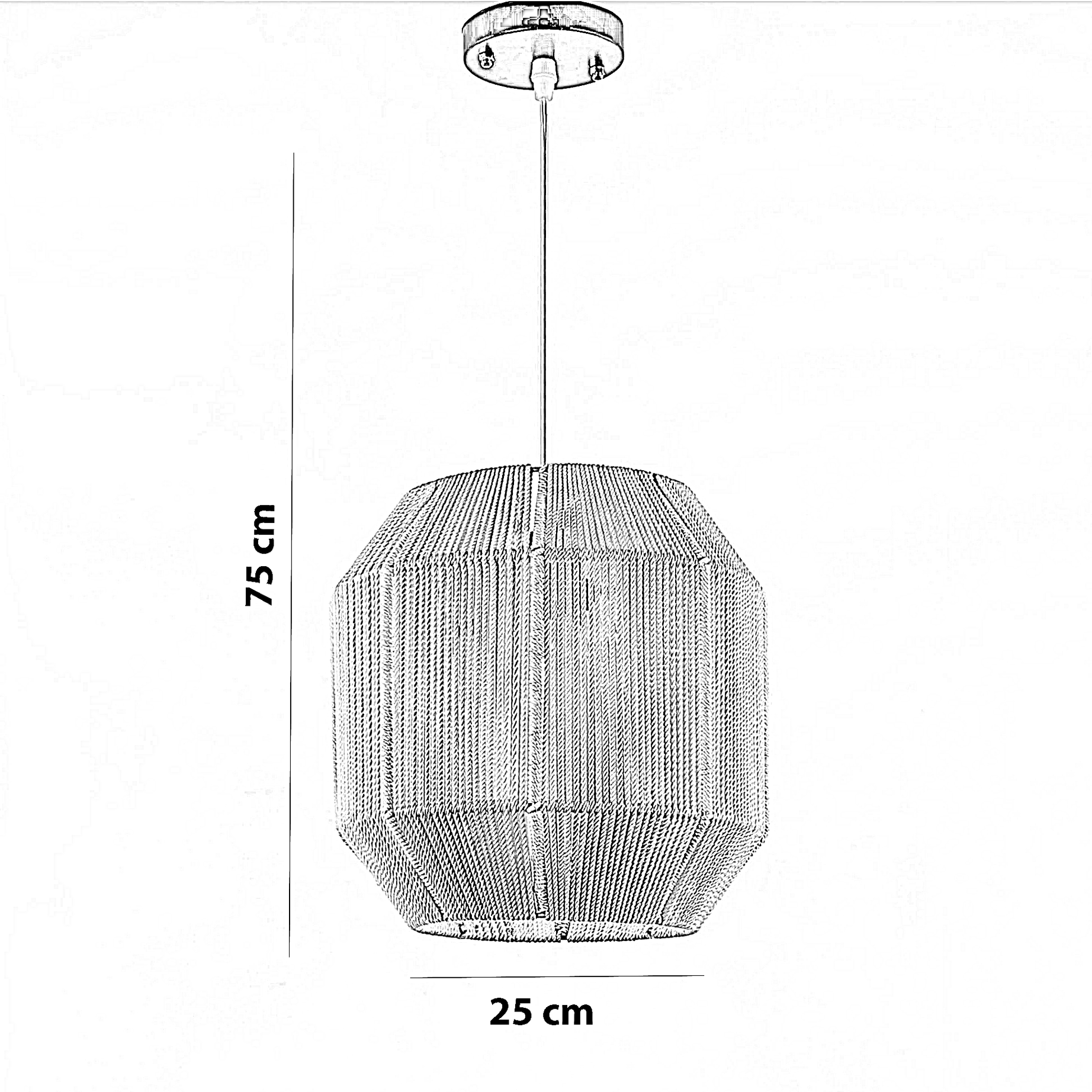 نجفة مكرمية، 25*75 سم