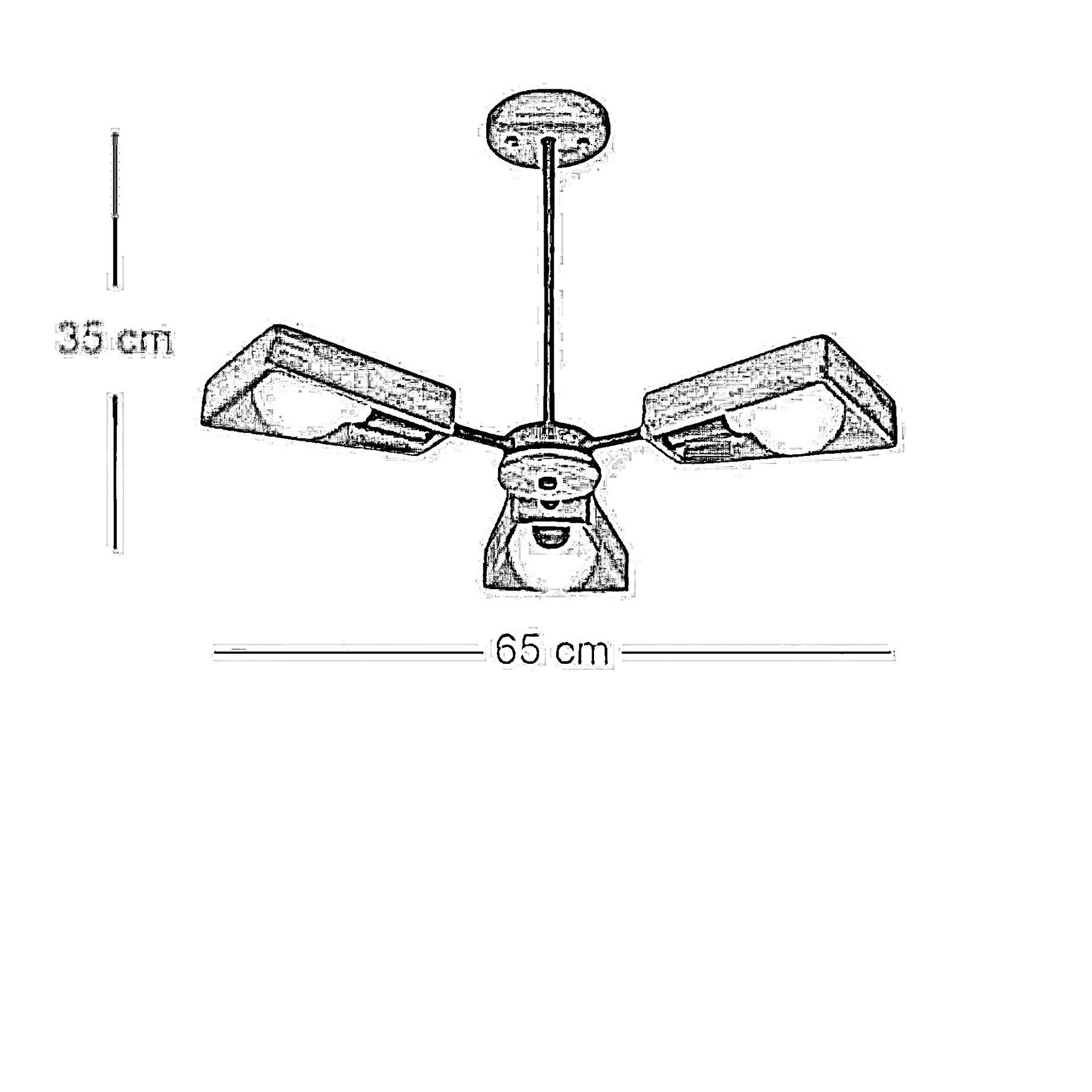 نجفة معدن و خشب، 65*35 سم