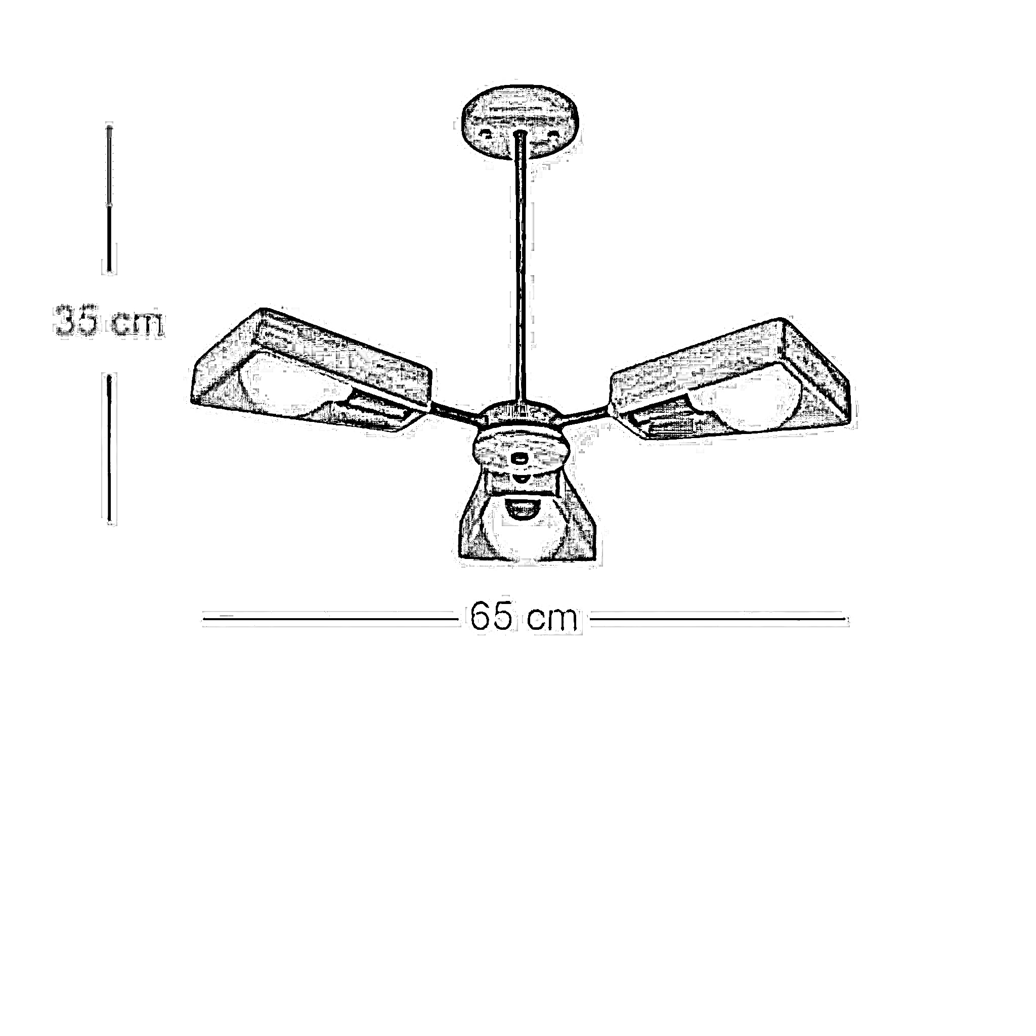 نجفة معدن و خشب، 65*35 سم