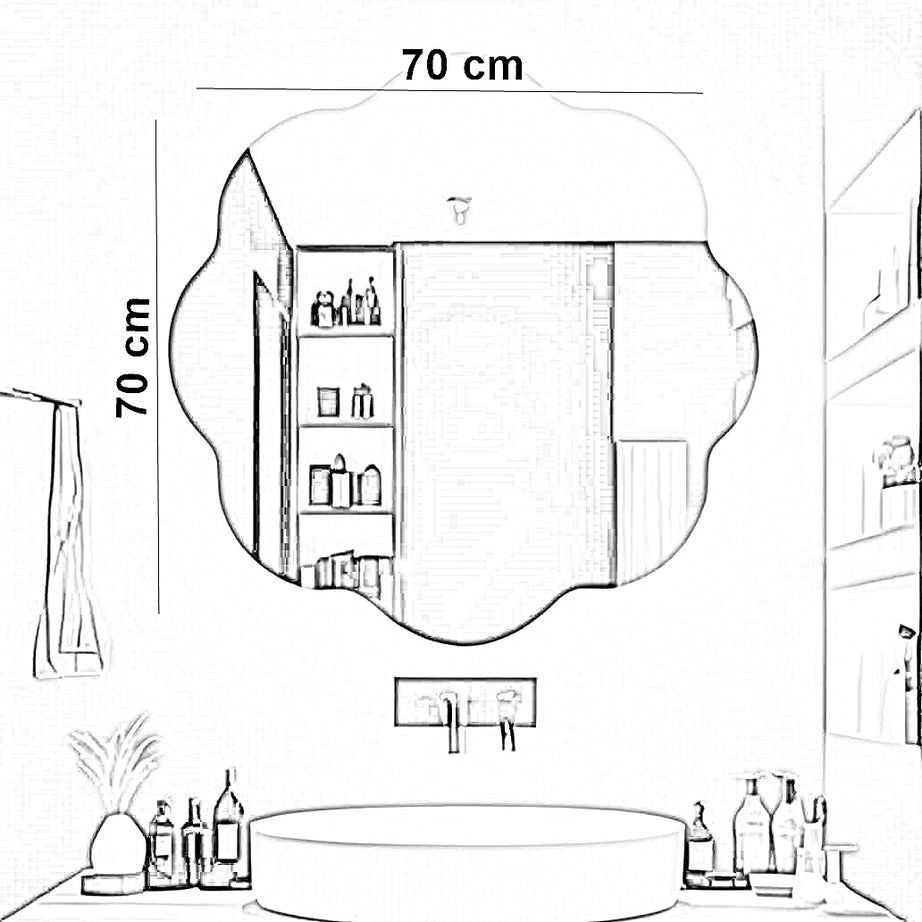 مرايا ليد، 70*70 سم