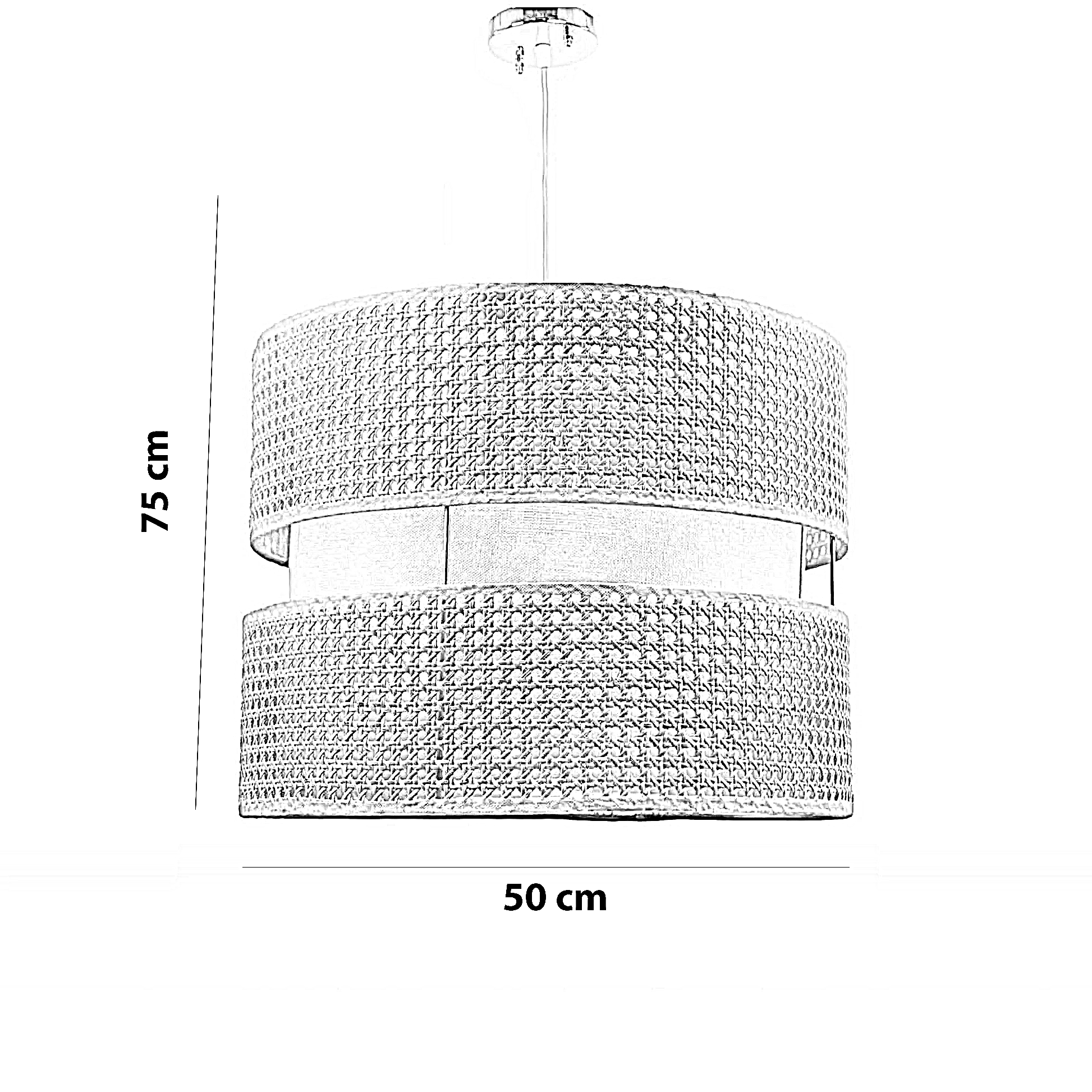 نجفة راتان، 50*75 سم
