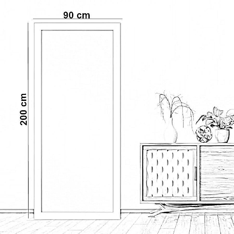 مرايا بإطار خشب، 90*200 سم