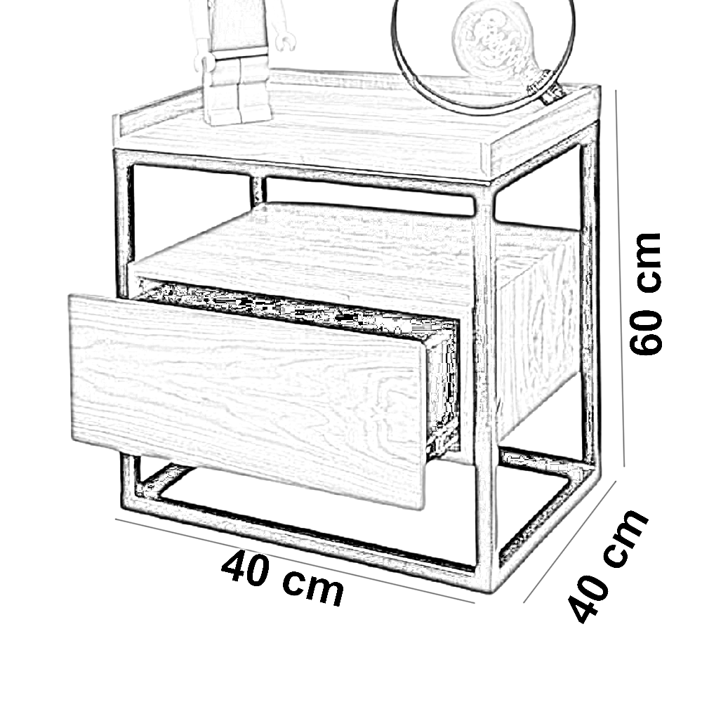 كومود خشب ام دي اف، 40*40*60 سم