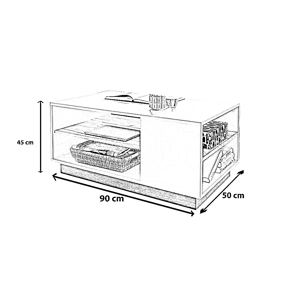 ترابيزة قهوة ام دي اف، 90*50*45 سم