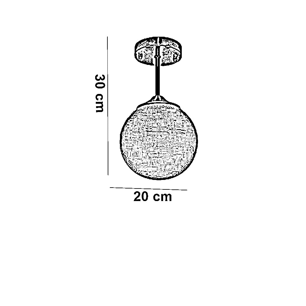 نجفة سقف ستيل و زجاج، 20*30 سم