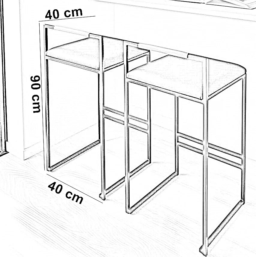 كرسي بار ستيل و جلد، 40*40*90 سم