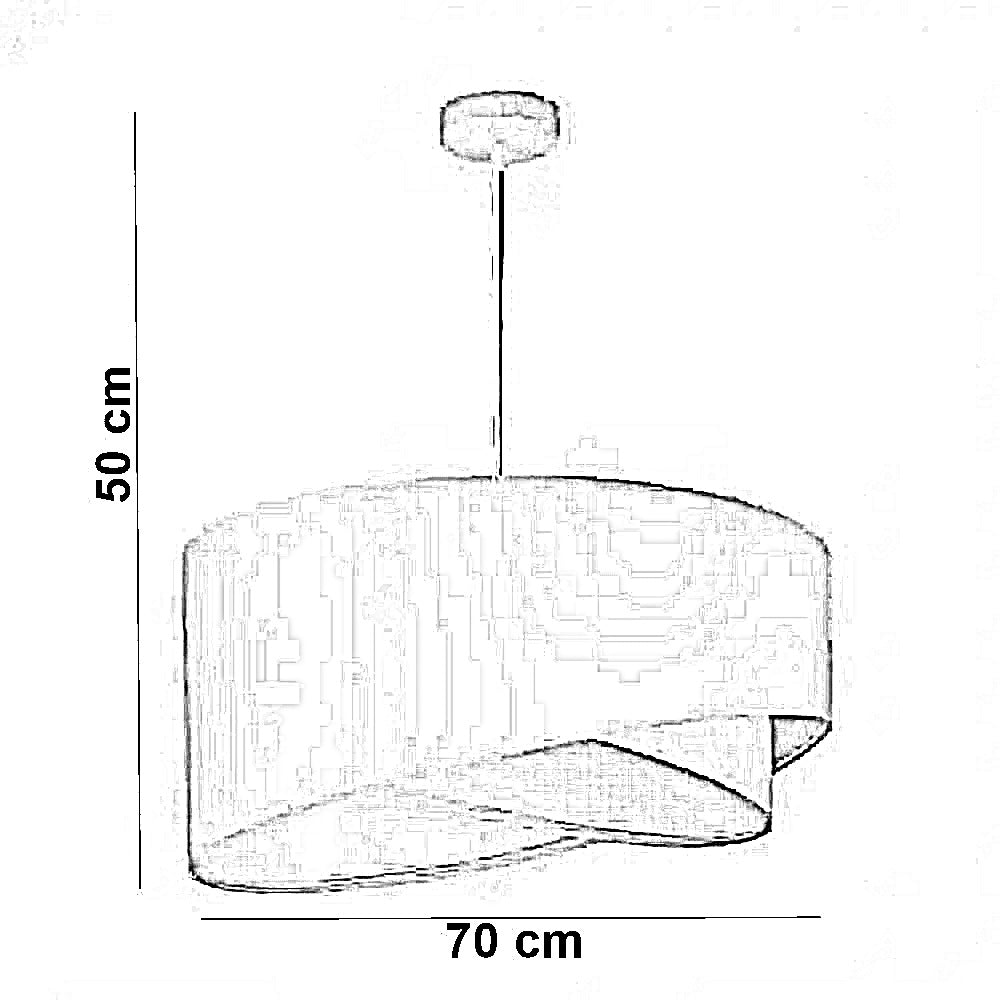 نجفة معدن، 70*50 سم - رمادي × أبيض