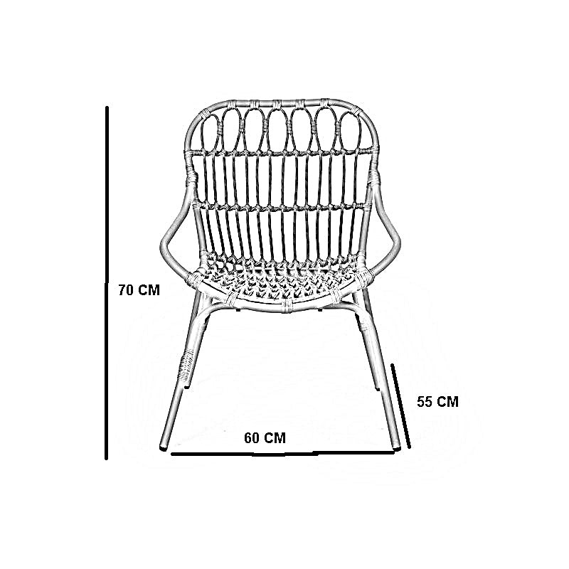 طقم خارجي ستيل و راتان، قطعتين