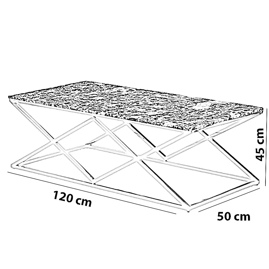 ترابيزة قهوة ستيل، 120*50*45 سم