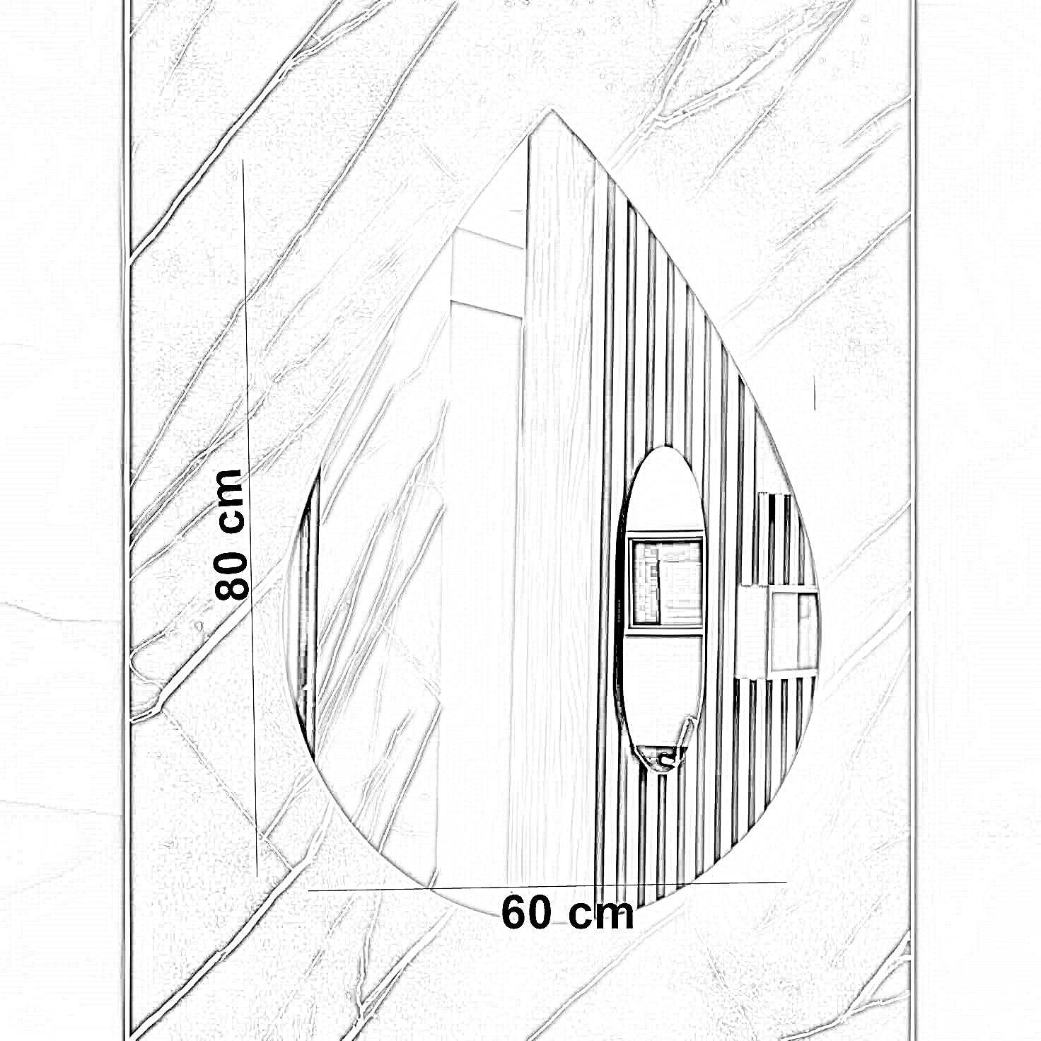 مرايا ليد، 60*80 سم