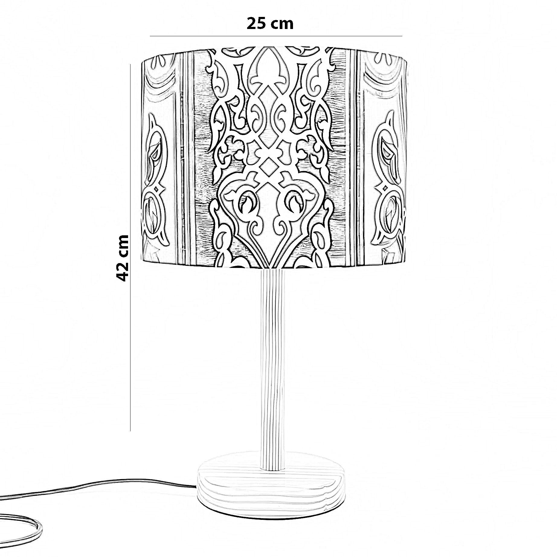 أباجورة رمضانية قماش، 25*42 سم